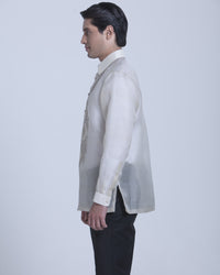 Men’s Formal Barong Tagalog, Textured Pure Natural Silk