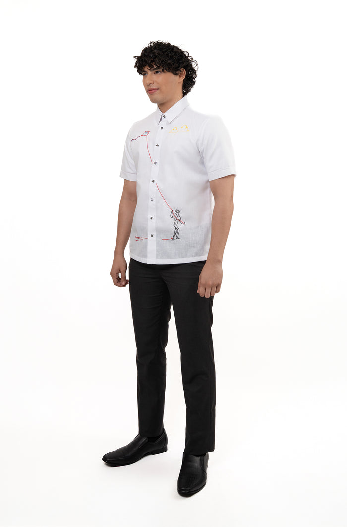 Men's Office Barong, Polyester-Cotton, Embroidered