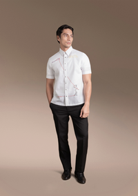 Men's Office Barong, Polyester-Cotton, Embroidered
