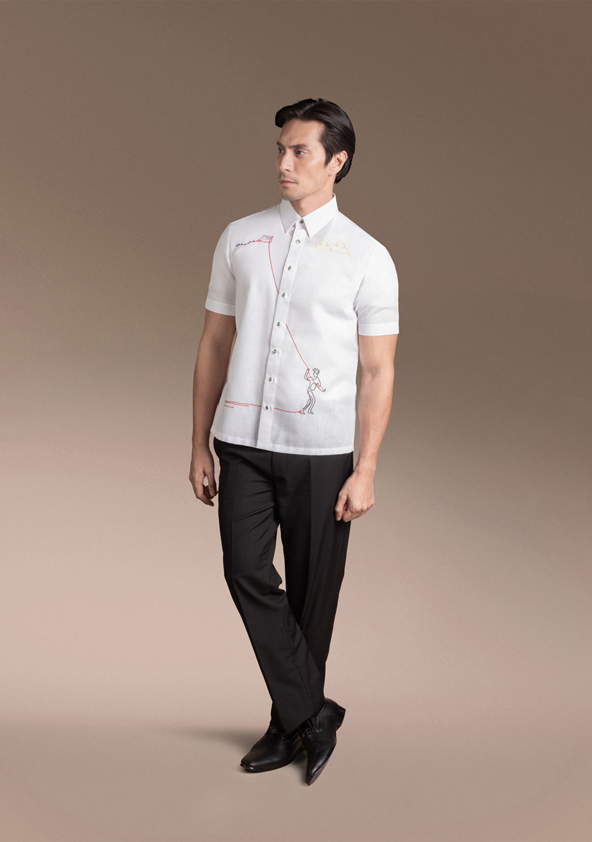 Men's Office Barong, Polyester-Cotton, Embroidered