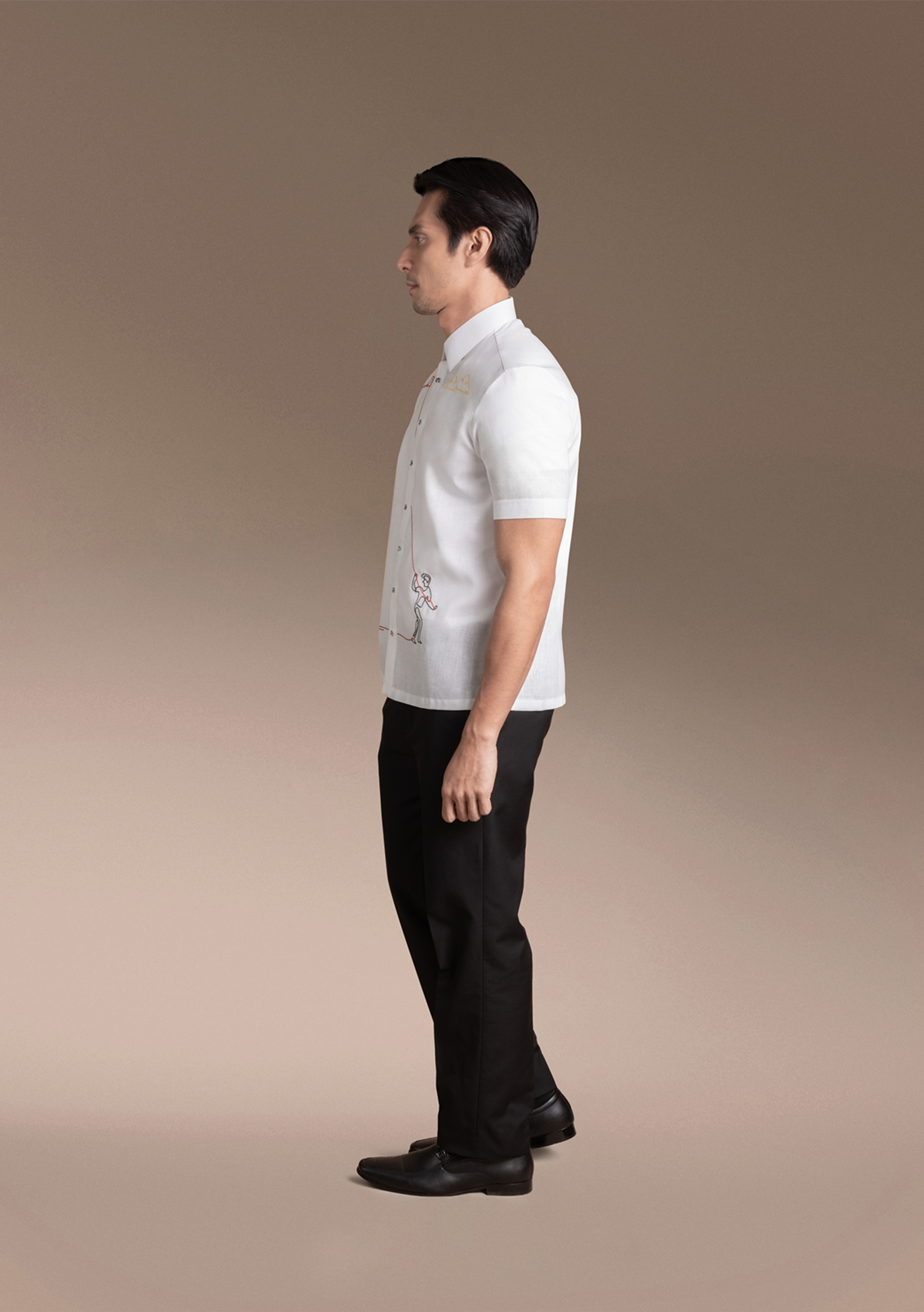 Men's Office Barong, Polyester-Cotton, Embroidered