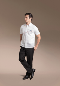 Men's Office Barong, Polyester-Cotton, Embroidered
