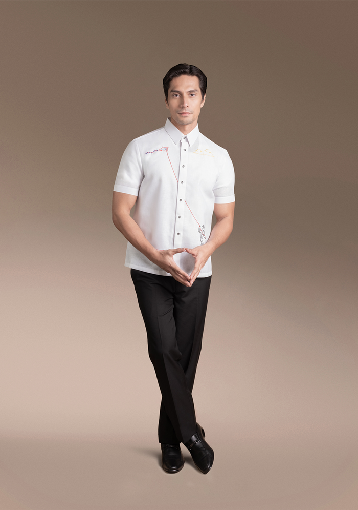 Men's Office Barong, Polyester-Cotton, Embroidered