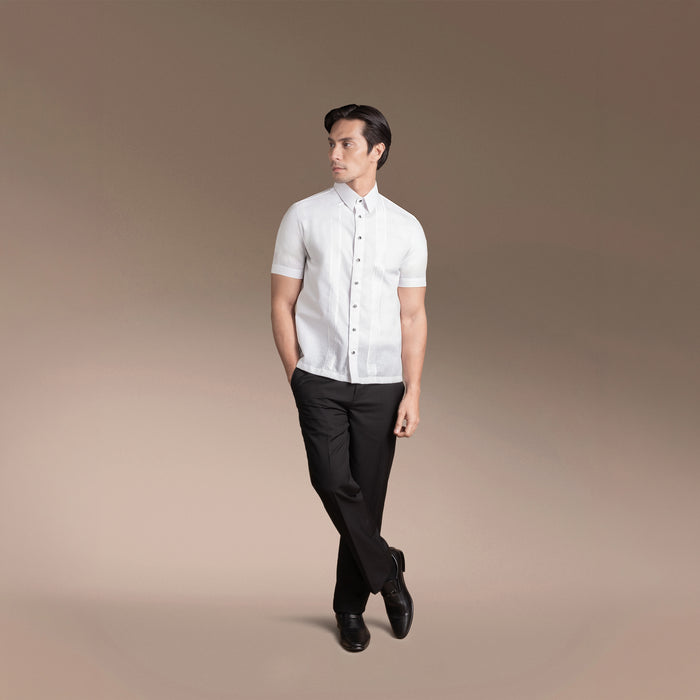 Men’s Office Barong, Polyester-cotton Blend, Embroidered