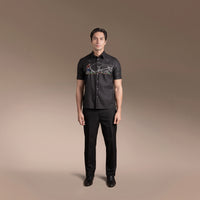 Onesimus Mens Formal Barong Tagalog, Frosted Faux Silk, Embroidered