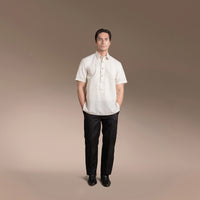 Men’s Office Barong, Polyester-cotton Blend, Embroidered