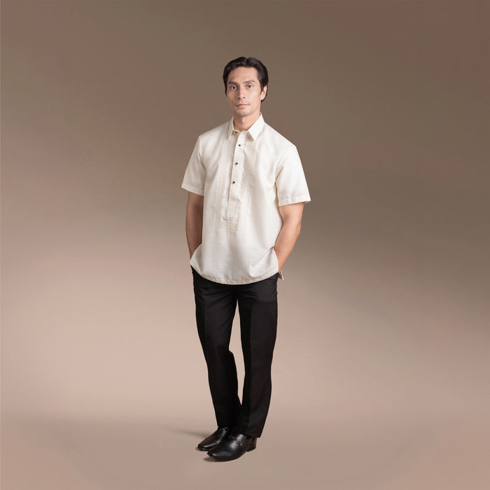 Men’s Office Barong, Polyester-cotton Blend, Embroidered