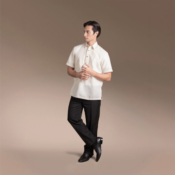 Men’s Office Barong, Polyester-cotton Blend, Embroidered