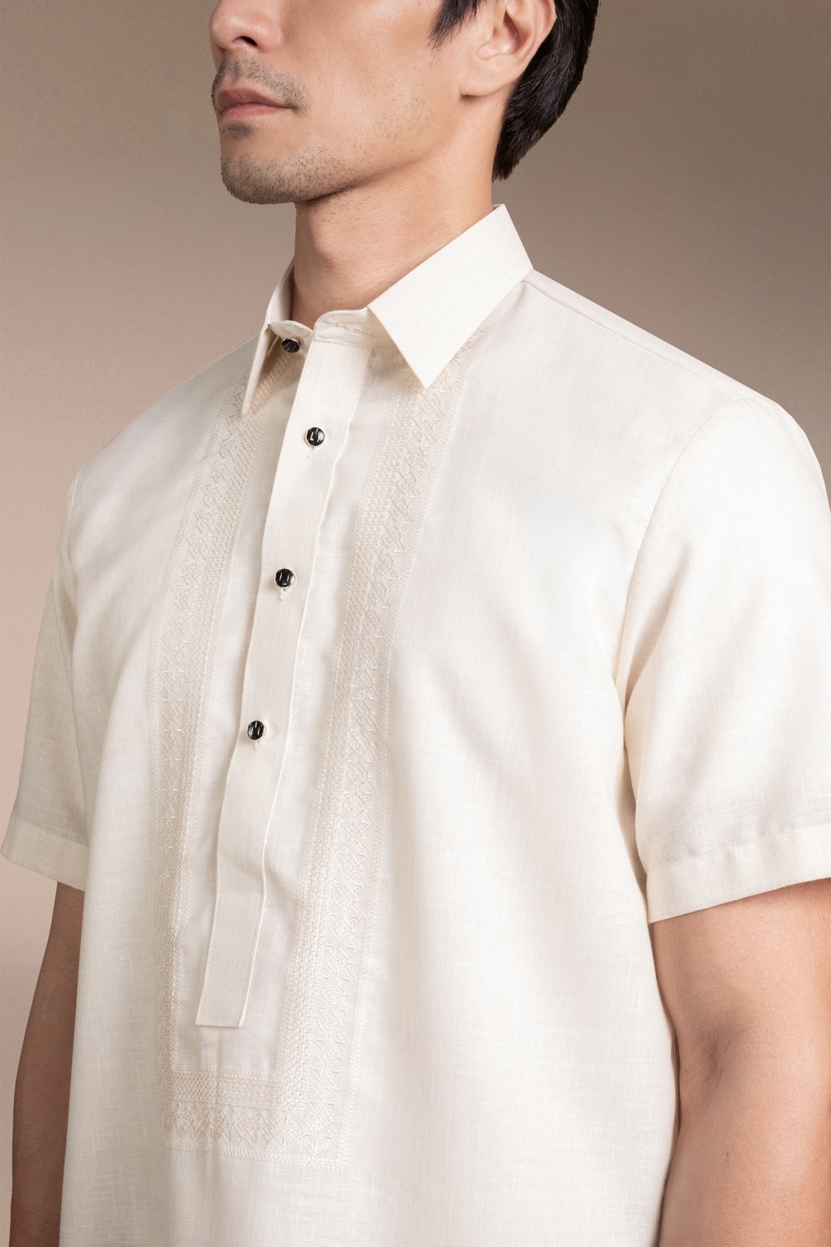 Men’s Office Barong, Polyester-cotton Blend, Embroidered