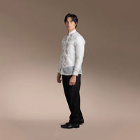 Men's Formal Barong Tagalog, Texture Faux Silk