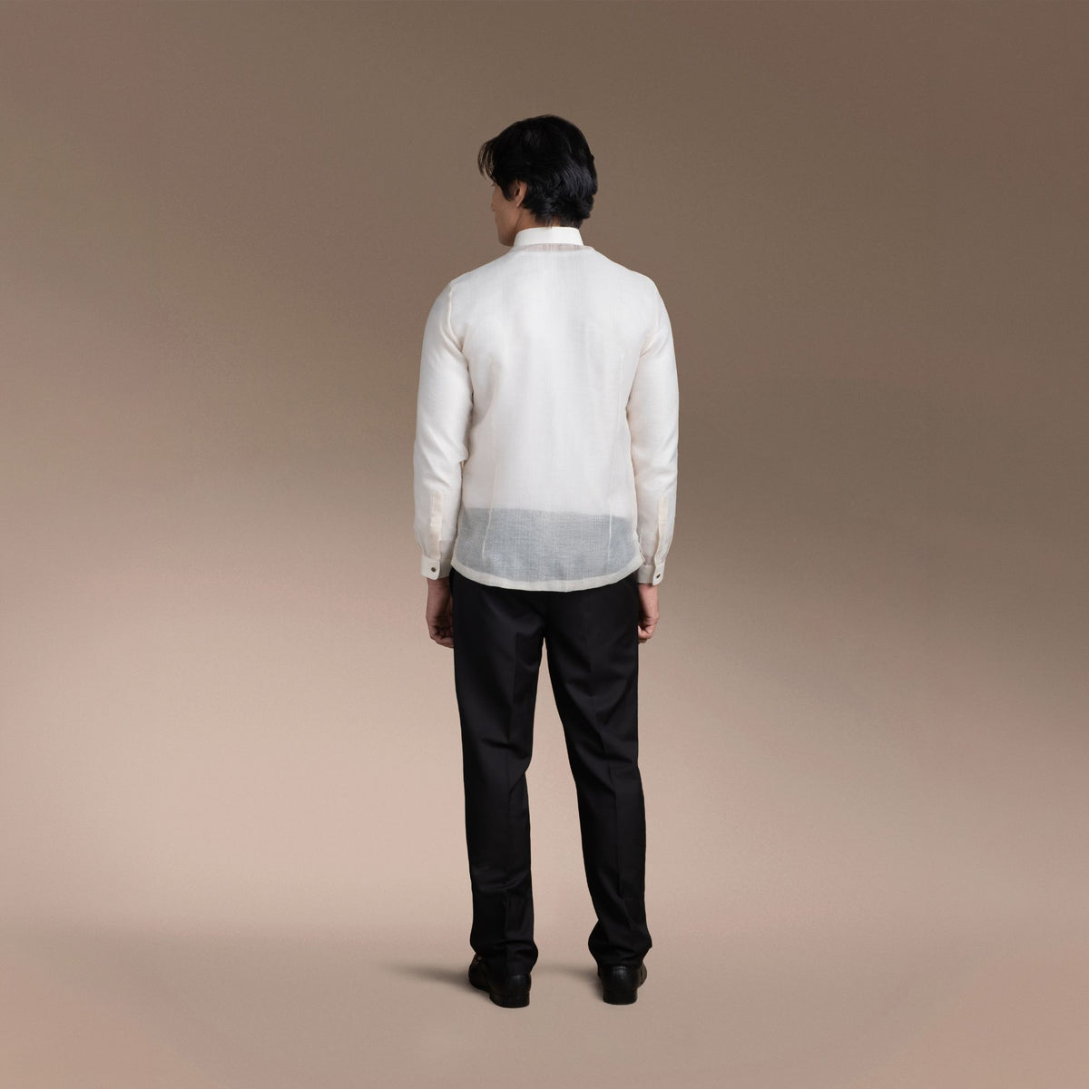 Men's Formal Barong Tagalog, Texture Faux Silk