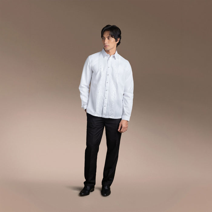 Men's Office Barong, Polyester-Cotton Blend, Embroidered
