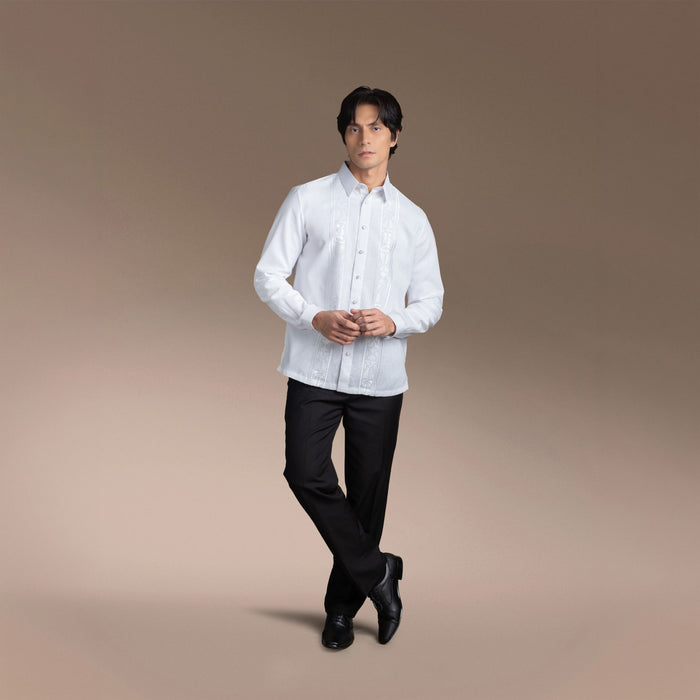 Men's Office Barong, Polyester-Cotton Blend, Embroidered