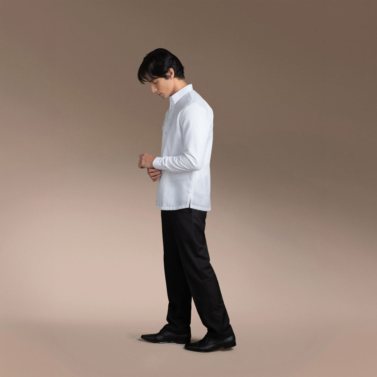 Men's Office Barong, Polyester-Cotton Blend, Embroidered