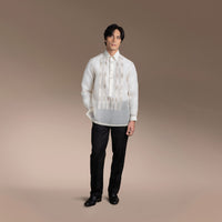 Men's Formal Barong Tagalog, Classic Pure Natural Silk