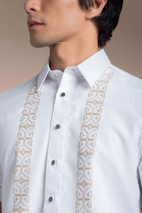 Men's Office Barong, Polyester-Cotton Blend, Embroidered