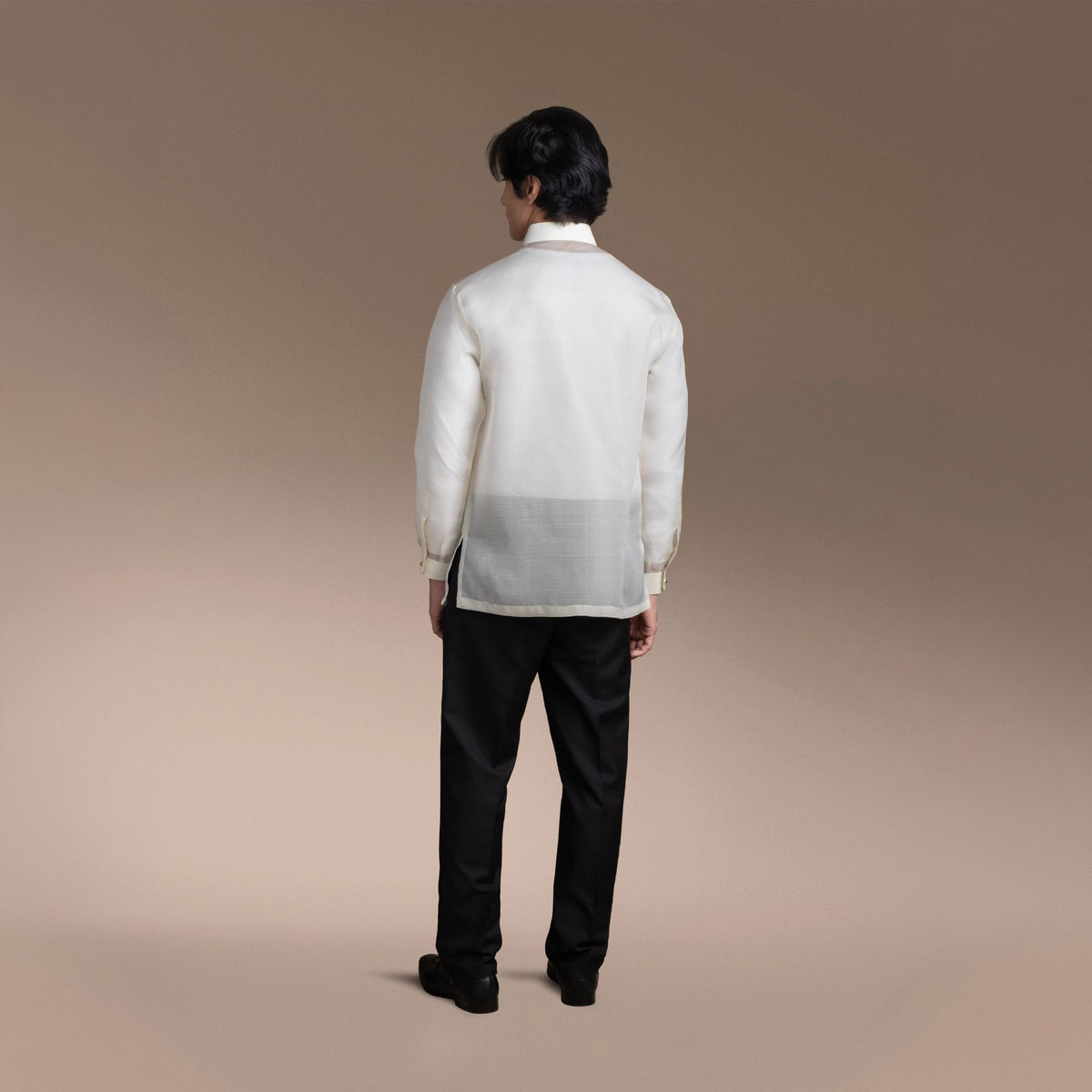 Men's Formal Barong Tagalog, Classic Pure Natural Silk