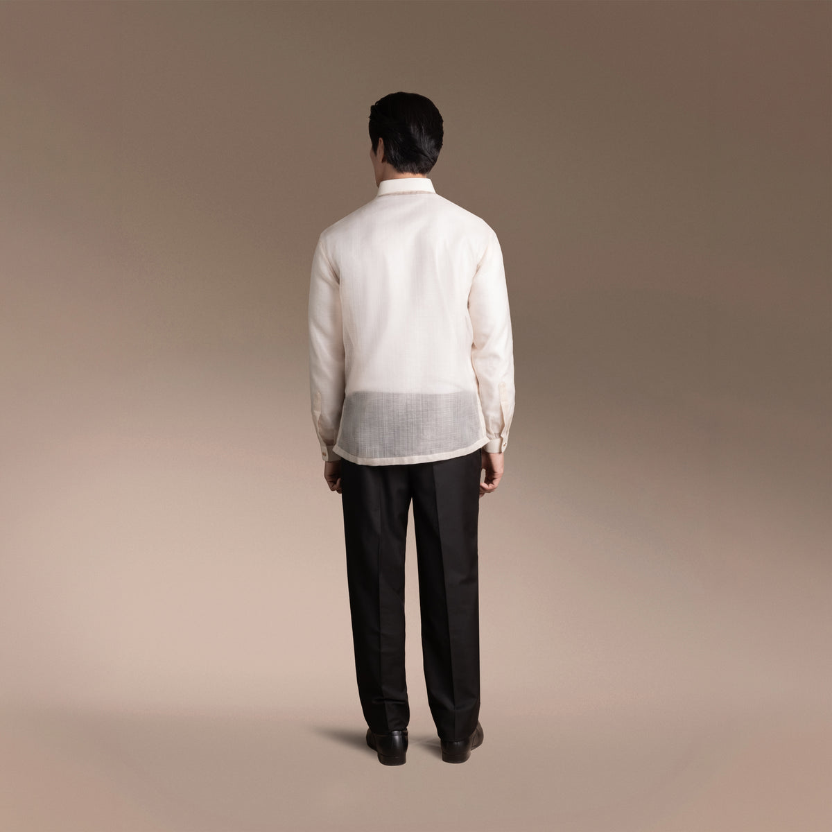 Onesimus Men’s Formal Barong Tagalog, Textured Faux Silk, Printed