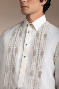 Men's Formal Barong Tagalog, Classic Pure Natural Silk