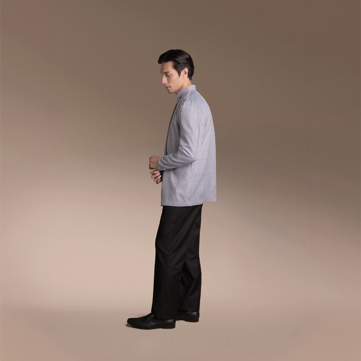 Onesimus Men’s Formal Barong Tagalog, Classic Faux silk, Knit in Embroidered