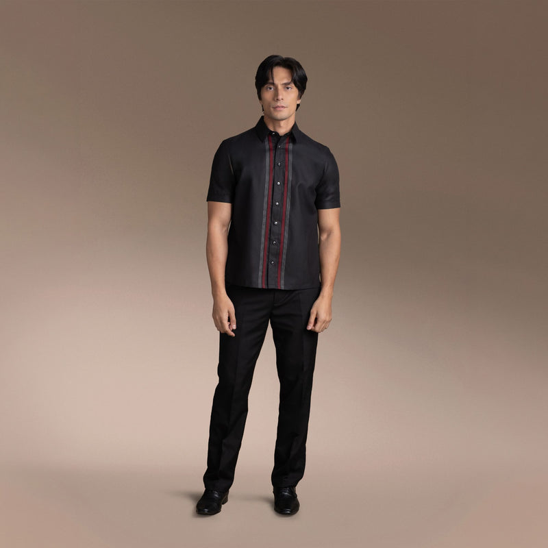 Men's Office Barong, Polyester-Cotton Blend, Embroidered