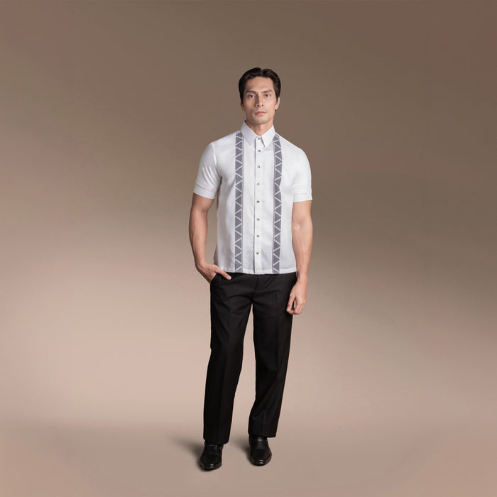 Men’s Office Barong, Polyester-cotton Blend, Embroidered