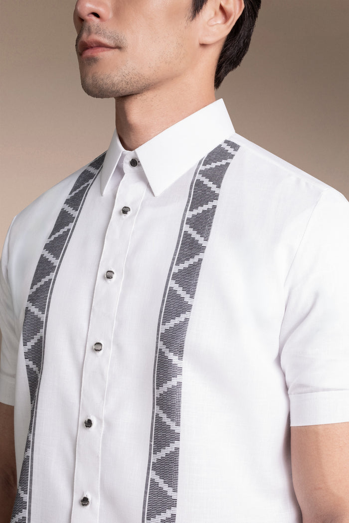 Men’s Office Barong, Polyester-cotton Blend, Embroidered