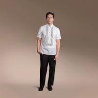 Men’s Office Barong, Polyester-cotton Blend, Embroidered