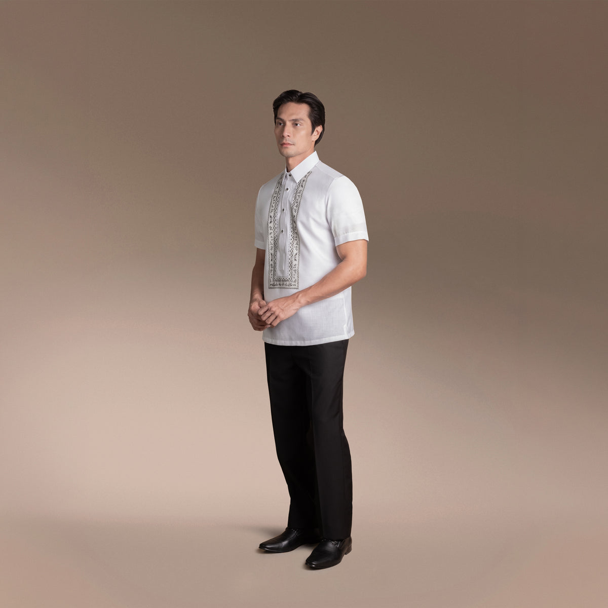 Men’s Office Barong, Polyester-cotton Blend, Embroidered