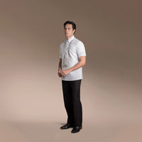 Men’s Office Barong, Polyester-cotton Blend, Embroidered