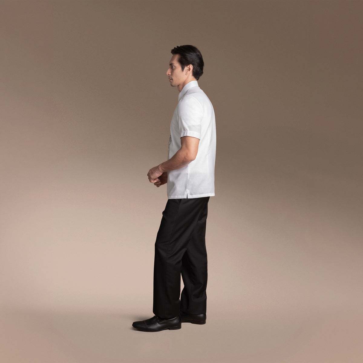 Men’s Office Barong, Polyester-cotton Blend, Embroidered