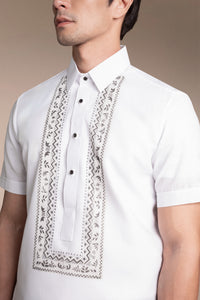 Men’s Office Barong, Polyester-cotton Blend, Embroidered