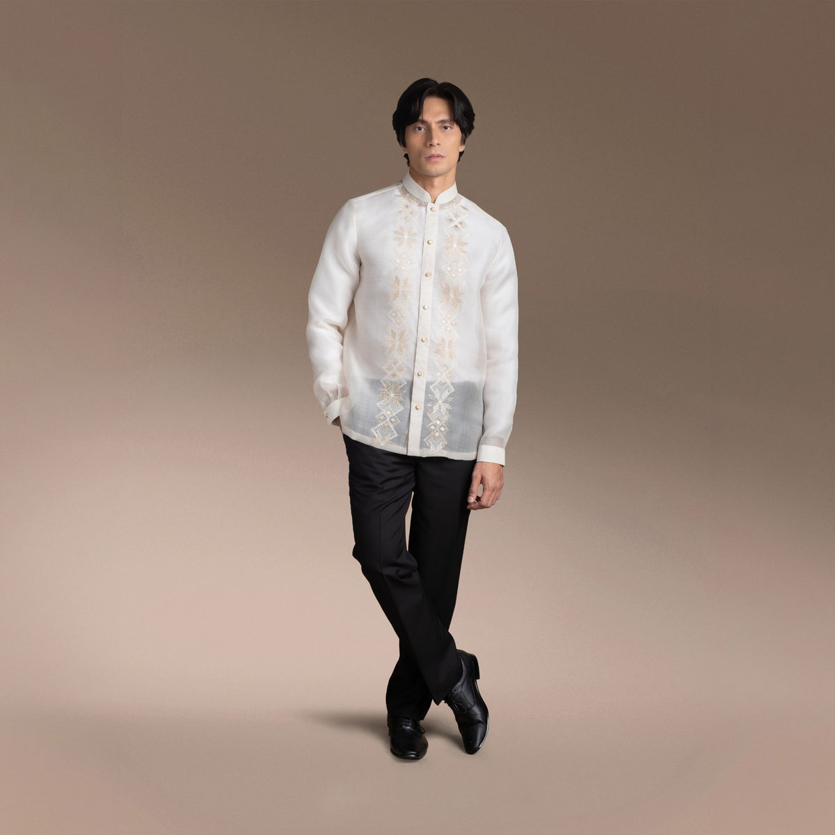 Men's Formal Barong Tagalog, Texture Pure Natural Silk