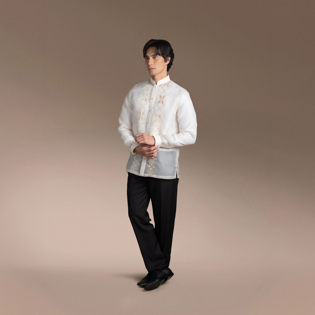 Men's Formal Barong Tagalog, Texture Pure Natural Silk