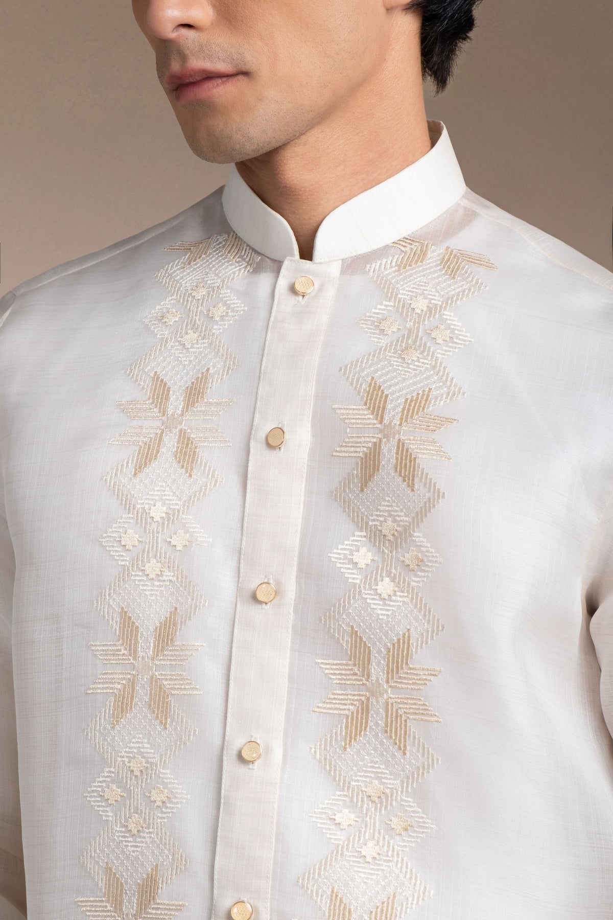 Men's Formal Barong Tagalog, Texture Pure Natural Silk