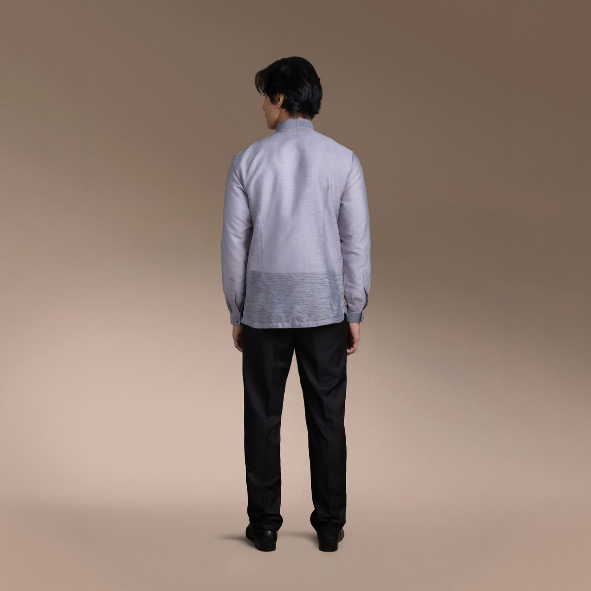 Men's Formal Barong Tagalog, Frosted Faux Silk