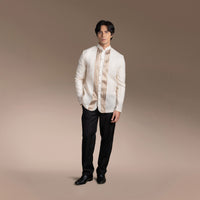Men's Formal Barong Tagalog, Texture Faux Silk