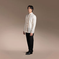 Men's Formal Barong Tagalog, Texture Faux Silk