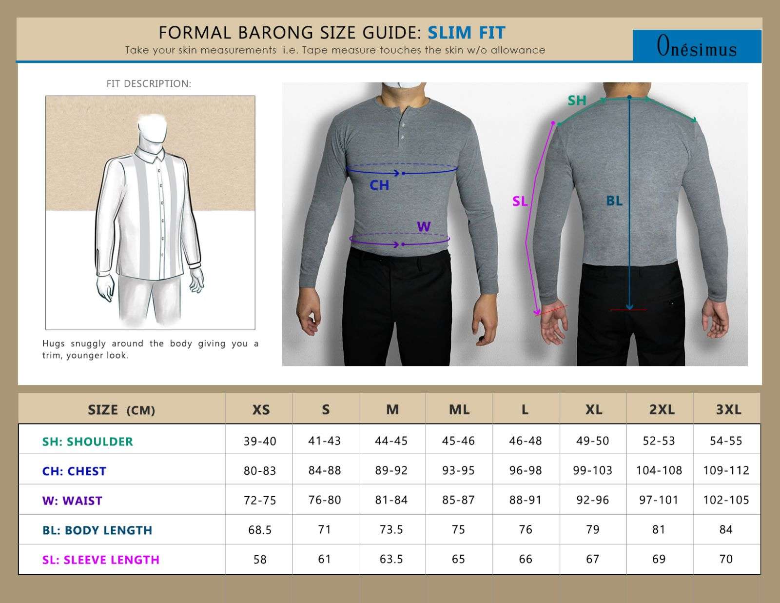 Fit and Size – Onésimus Suits & Barongs